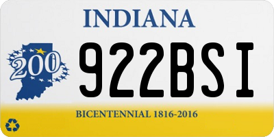 IN license plate 922BSI