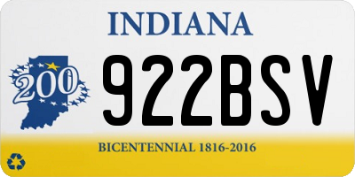 IN license plate 922BSV