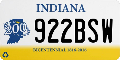 IN license plate 922BSW