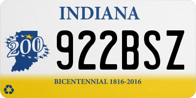 IN license plate 922BSZ