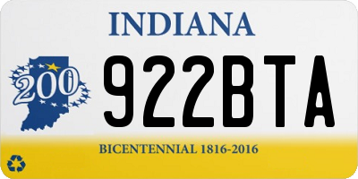 IN license plate 922BTA