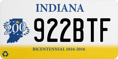 IN license plate 922BTF