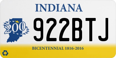 IN license plate 922BTJ