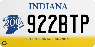 IN license plate 922BTP