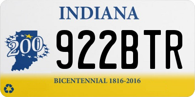 IN license plate 922BTR