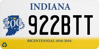 IN license plate 922BTT