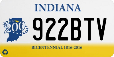 IN license plate 922BTV