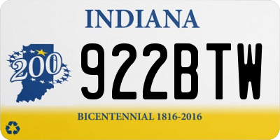 IN license plate 922BTW