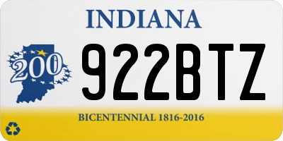 IN license plate 922BTZ