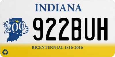 IN license plate 922BUH