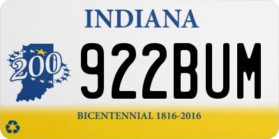 IN license plate 922BUM