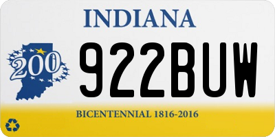IN license plate 922BUW