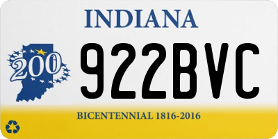 IN license plate 922BVC