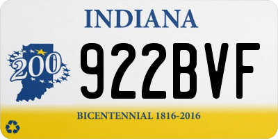 IN license plate 922BVF