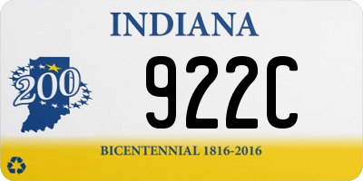 IN license plate 922C