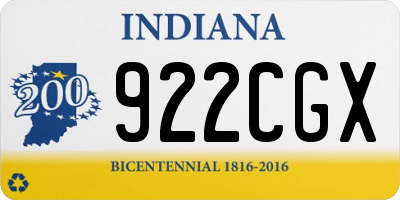 IN license plate 922CGX