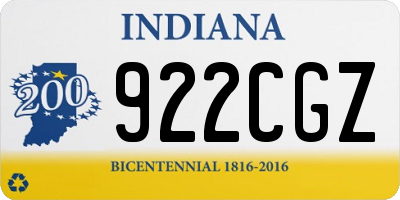 IN license plate 922CGZ