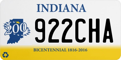 IN license plate 922CHA