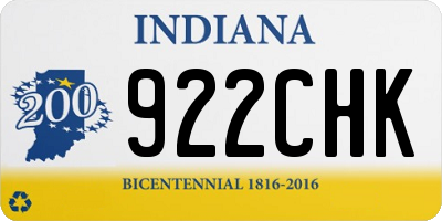 IN license plate 922CHK