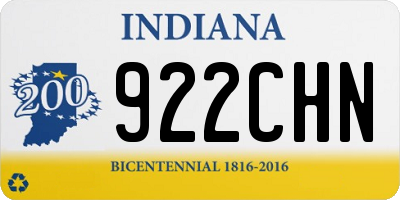 IN license plate 922CHN
