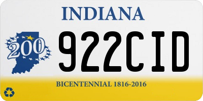 IN license plate 922CID