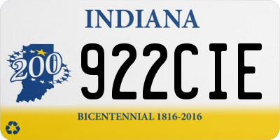 IN license plate 922CIE