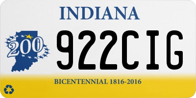 IN license plate 922CIG