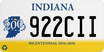 IN license plate 922CII