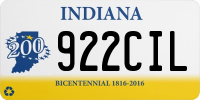 IN license plate 922CIL