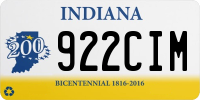 IN license plate 922CIM