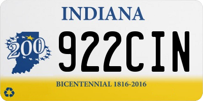 IN license plate 922CIN