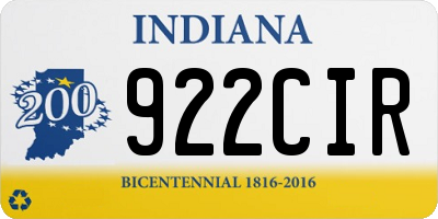 IN license plate 922CIR