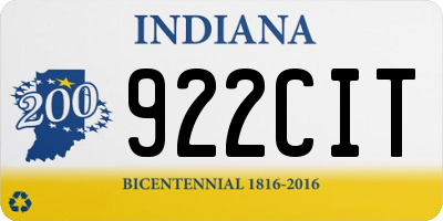 IN license plate 922CIT