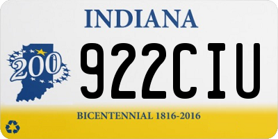 IN license plate 922CIU