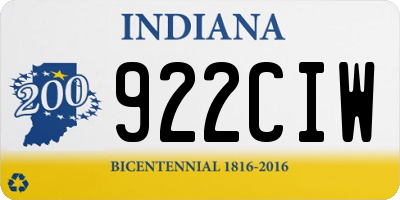 IN license plate 922CIW