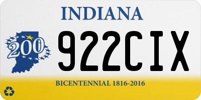 IN license plate 922CIX