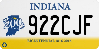 IN license plate 922CJF