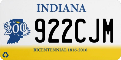 IN license plate 922CJM