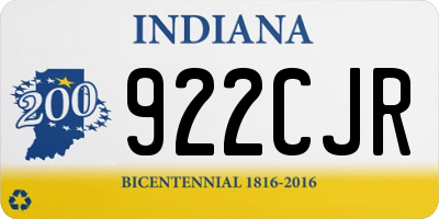 IN license plate 922CJR