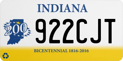 IN license plate 922CJT