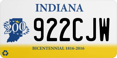 IN license plate 922CJW