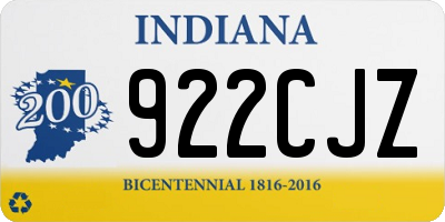 IN license plate 922CJZ