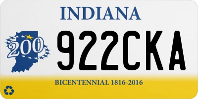 IN license plate 922CKA