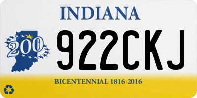 IN license plate 922CKJ