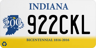 IN license plate 922CKL