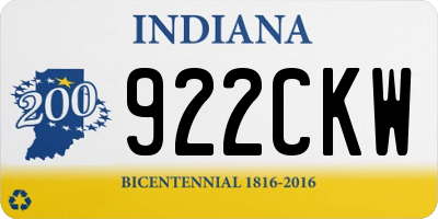 IN license plate 922CKW