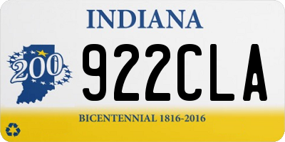 IN license plate 922CLA