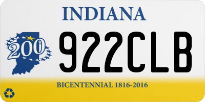 IN license plate 922CLB