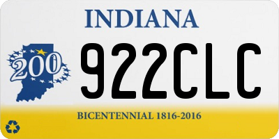 IN license plate 922CLC