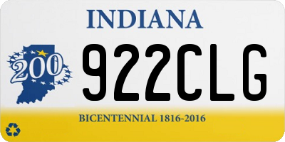 IN license plate 922CLG